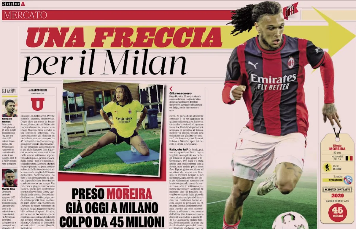 AC Milan Rekrut Diego Moreira, Transfer Kilat Senilai 45 Juta Euro