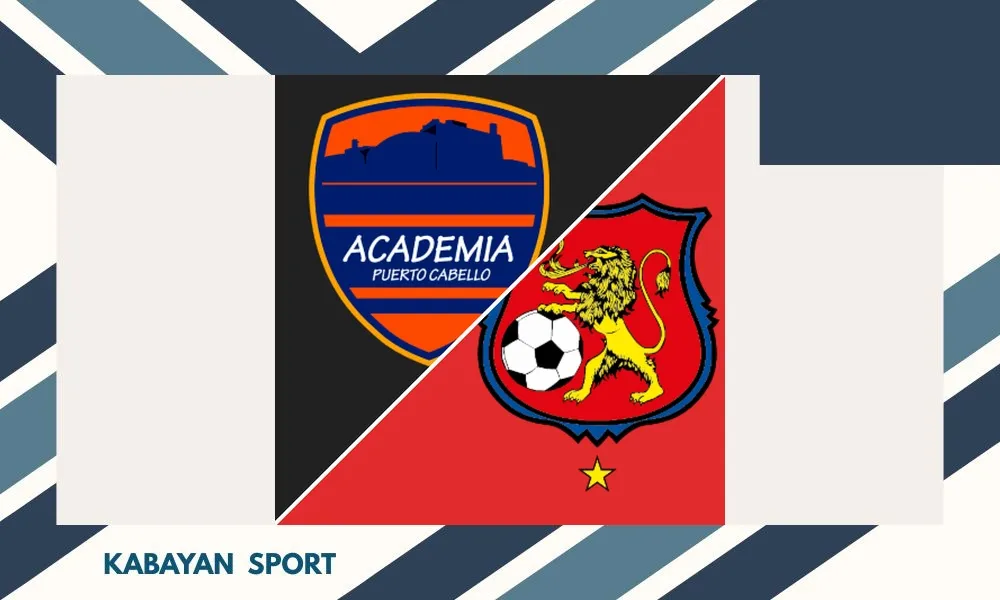 Pemain Academia Puerto Cabello merayakan gol ke gawang Caracas FC di Liga FUTVE