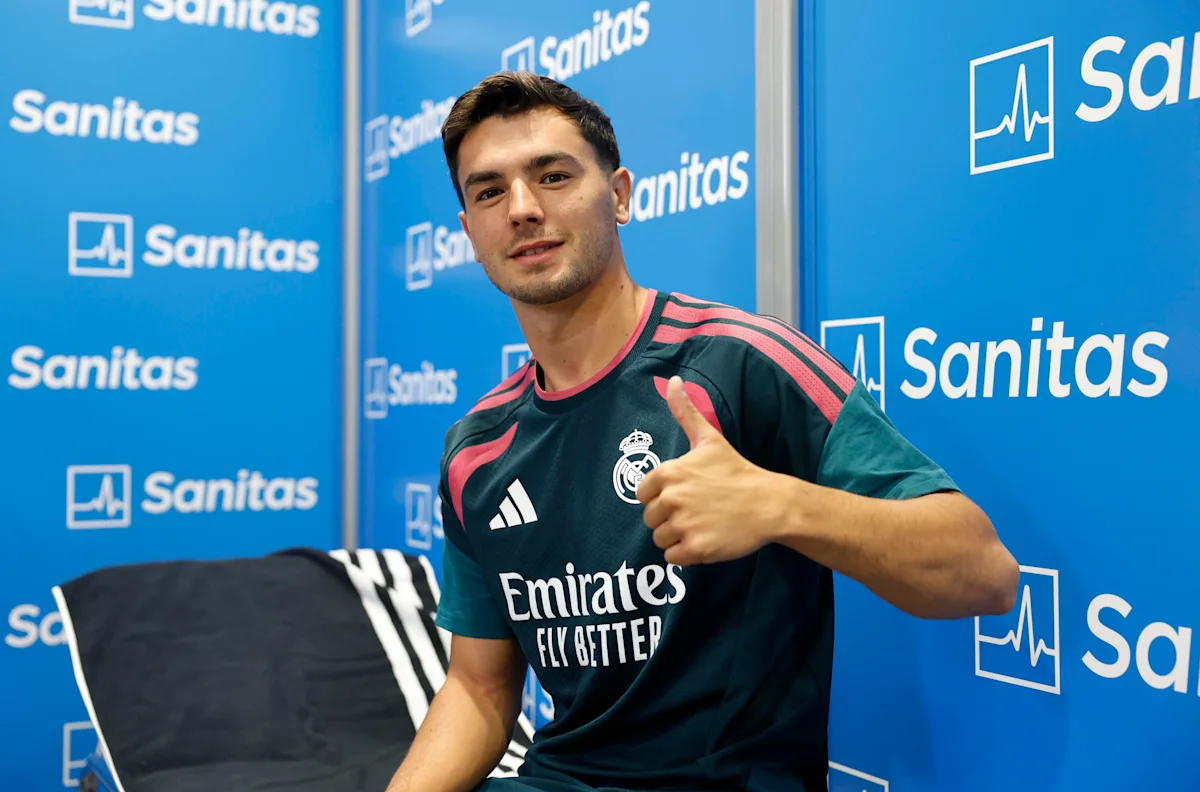 Penyerang Real Madrid Brahim Diaz saat menjalani sesi latihan di Valdebebas