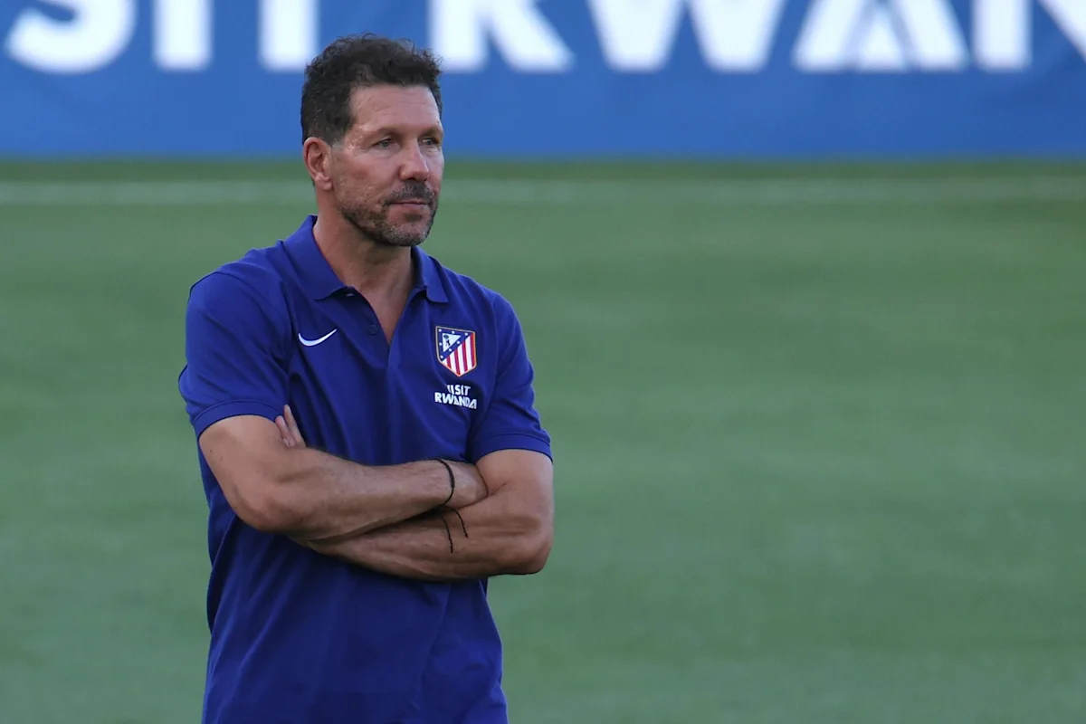 Pelatih Atletico Madrid Diego Simeone dalam konferensi pers pramusim di Korea Selatan