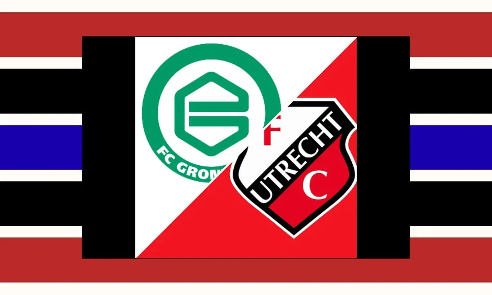 Pemain FC Groningen merayakan kemenangan atas FC Utrecht di Euroborg