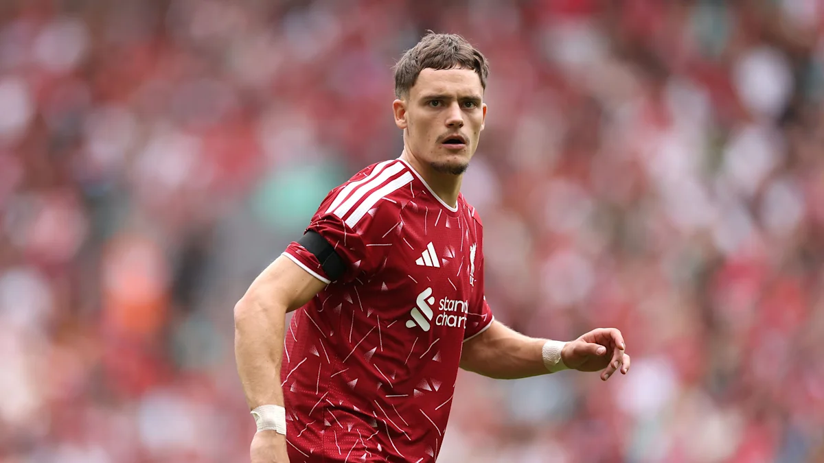 Florian Wirtz beraksi di lapangan saat laga pramusim Liverpool melawan AS Monaco di Anfield