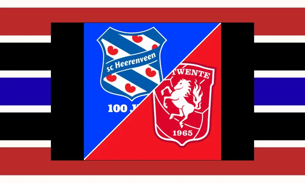 Pemain Heerenveen merayakan gol kemenangan atas FC Twente di Abe Lenstra Stadion