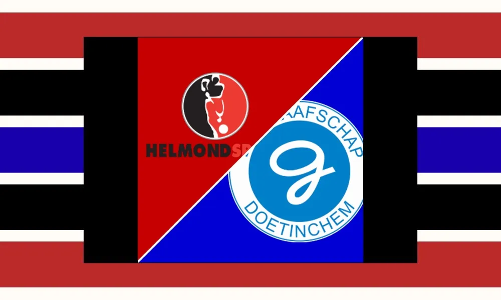 Aksi pemain Helmond Sport dan De Graafschap dalam laga Keuken Kampioen Divisie