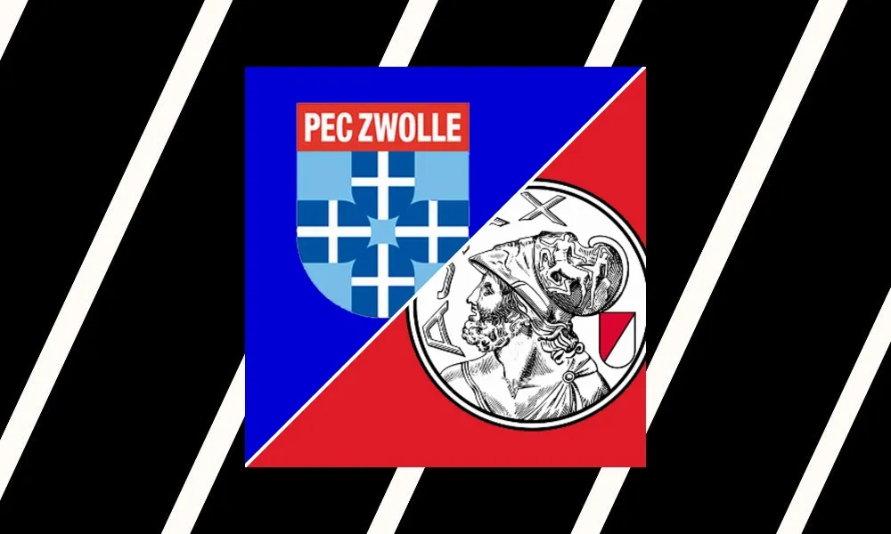 Pemain Ajax merayakan gol kemenangan atas PEC Zwolle di Eredivisie