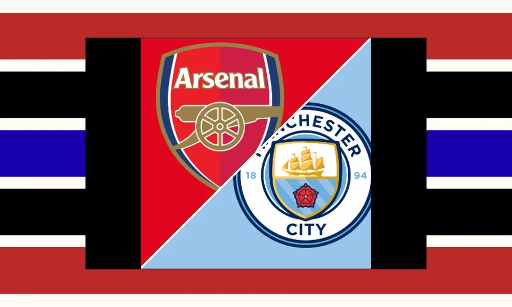 Ilustrasi pertandingan Arsenal vs Manchester City di ajang Community Shield