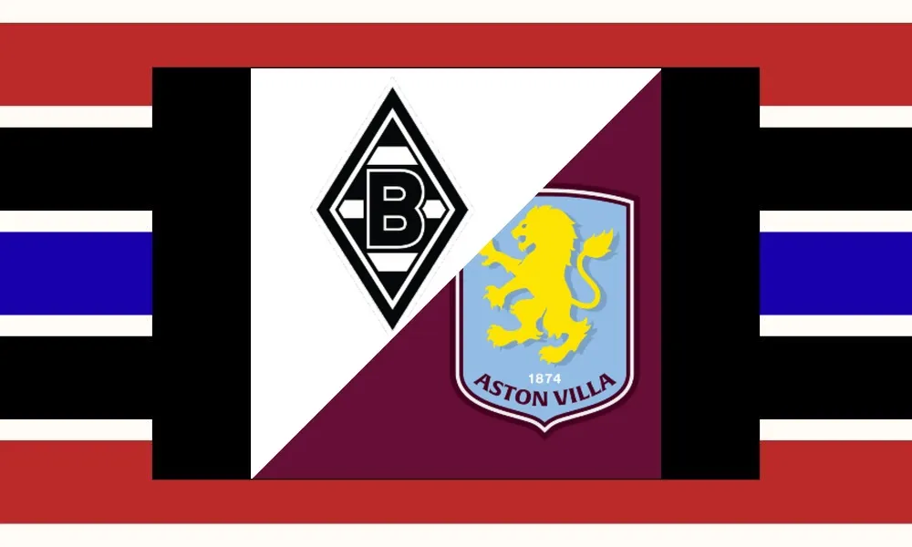 Ilustrasi pertandingan Borussia Monchengladbach vs Aston Villa dalam laga pramusim