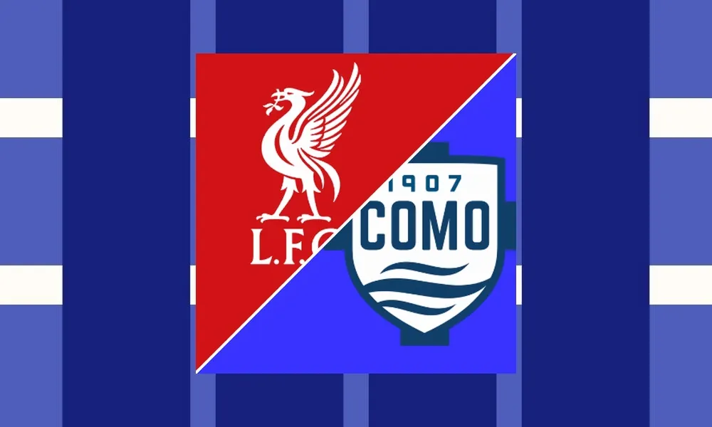Ilustrasi pertandingan Liverpool vs Como dalam laga pramusim Club Friendly