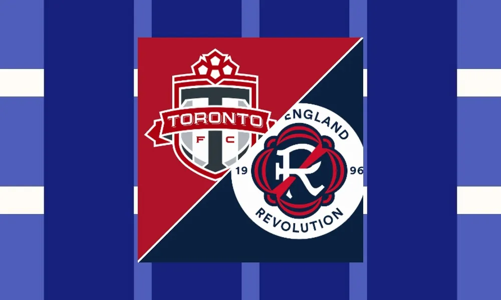 Ilustrasi pertandingan Toronto FC vs New England Revolution di MLS dengan suasana stadion BMO Field