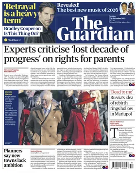 Gedung kantor dan edisi surat kabar harian The Guardian di Inggris