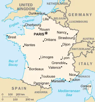 Metropolitan France mencakup wilayah daratan utama Eropa dan mendominasi populasi Prancis
