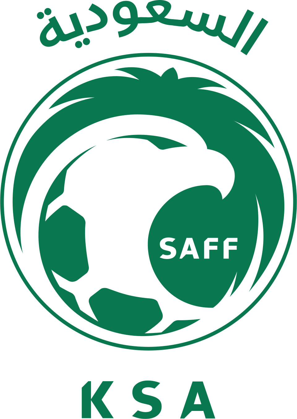 Skuad Tim Nasional Arab Saudi bersiap menghadapi pertandingan internasional