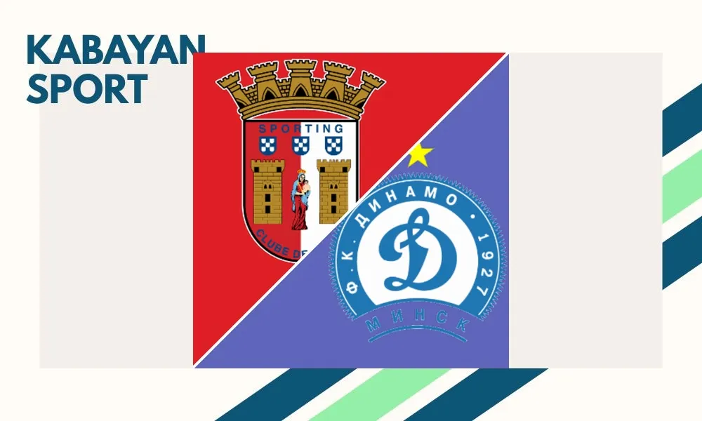 Pemain Sporting Braga merayakan kemenangan atas Dinamo Minsk di UEFA Conference League